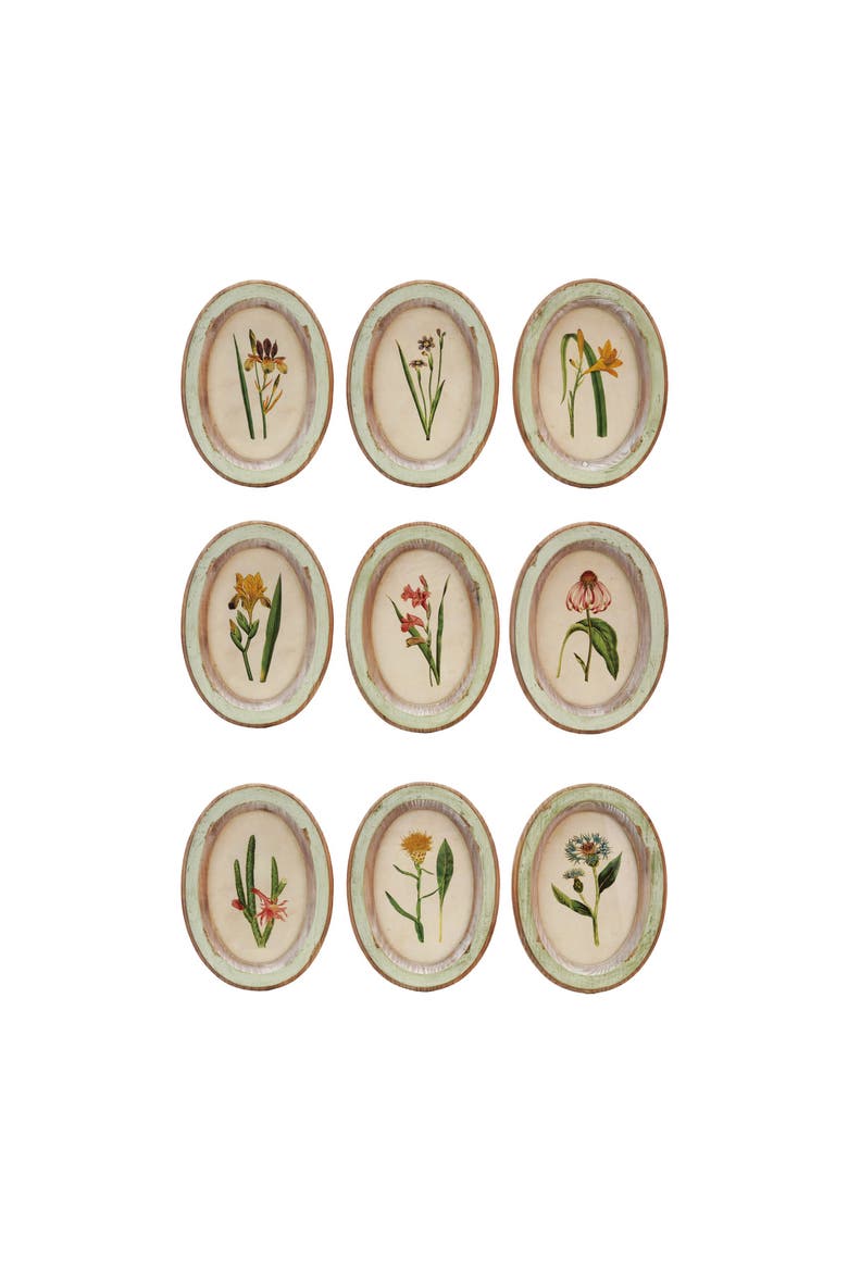 Wall Décor with Flowers, Main, color, Cream