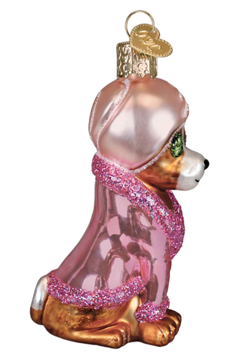 Spa Dog Christmas Ornament, Alternate, color, PINK