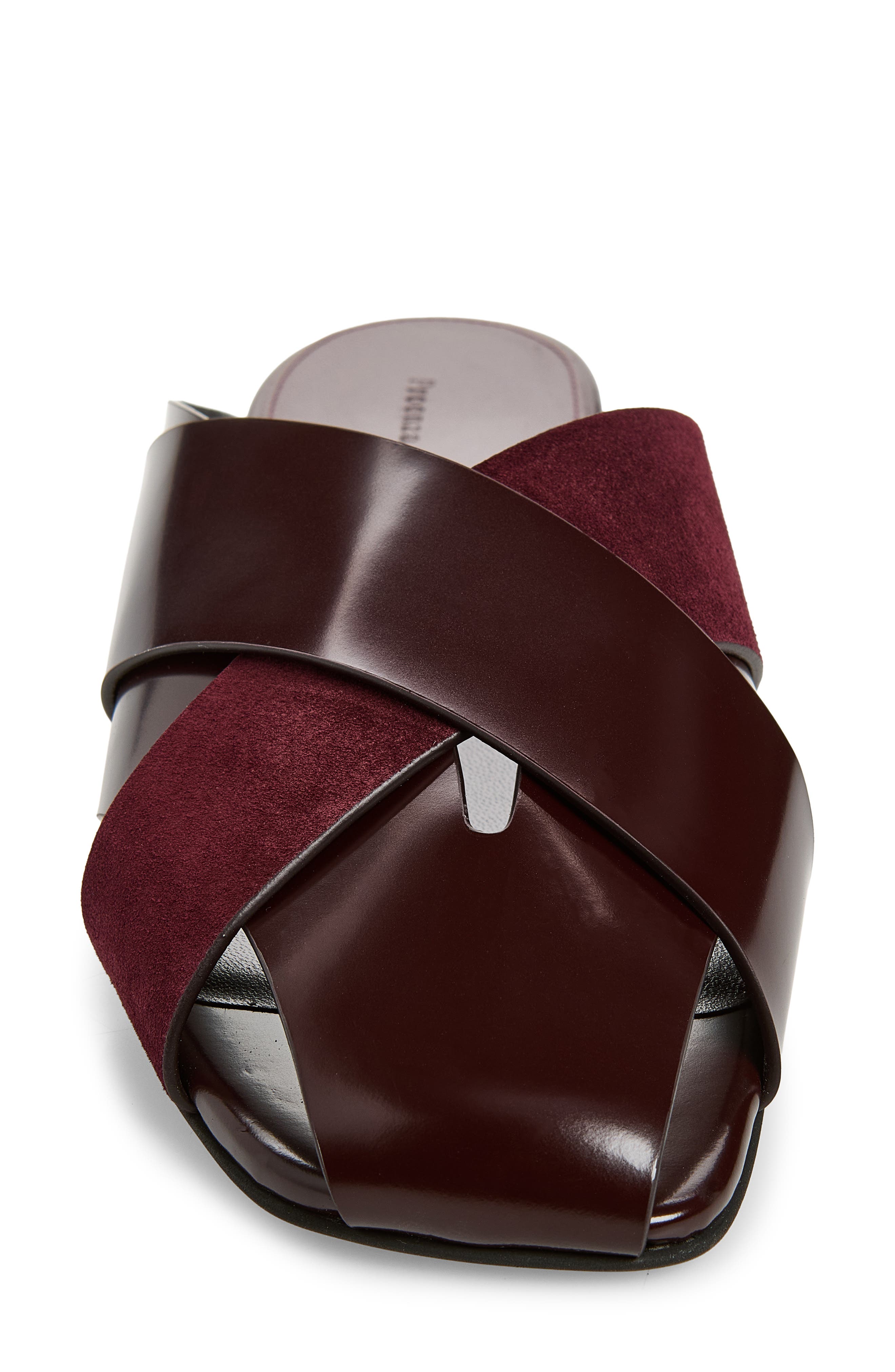 Slant Crossover Mule, Alternate, color, MERLOT