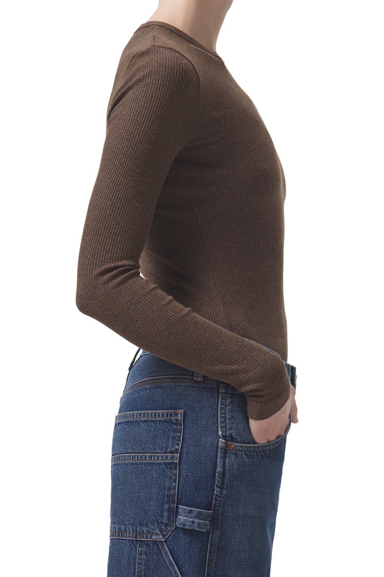 Delphi Slim Fit Ribbed T-Shirt, Alternate, color, SHROOM