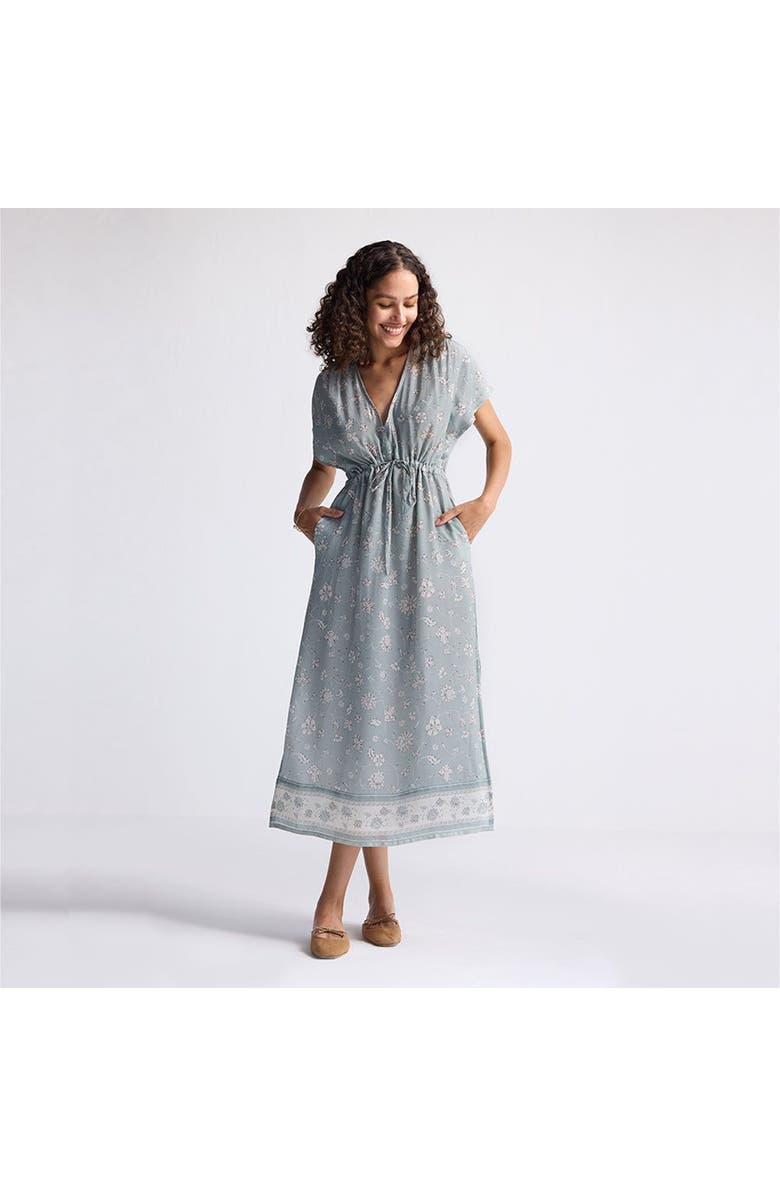 Reistor Deep V-neck Gathered Dress, Alternate, color, Serene Symphony