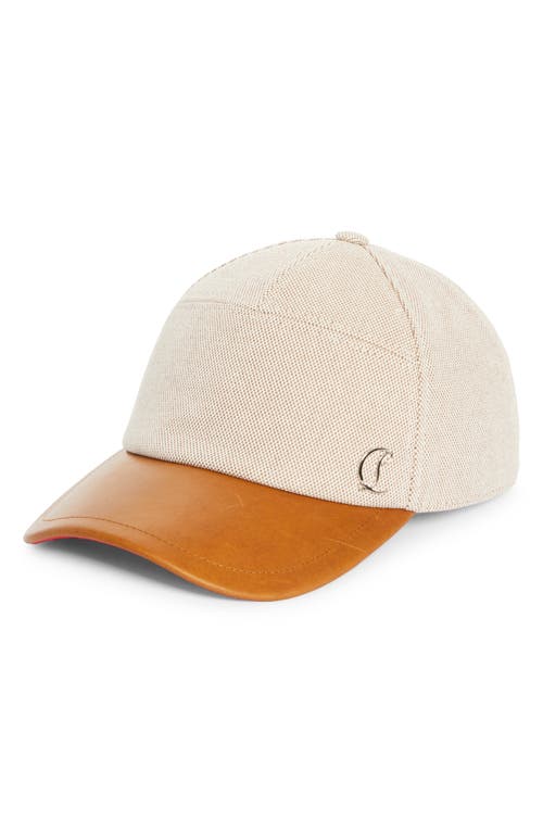Christian Louboutin Enky Hardware Canvas & Leather Baseball Cap