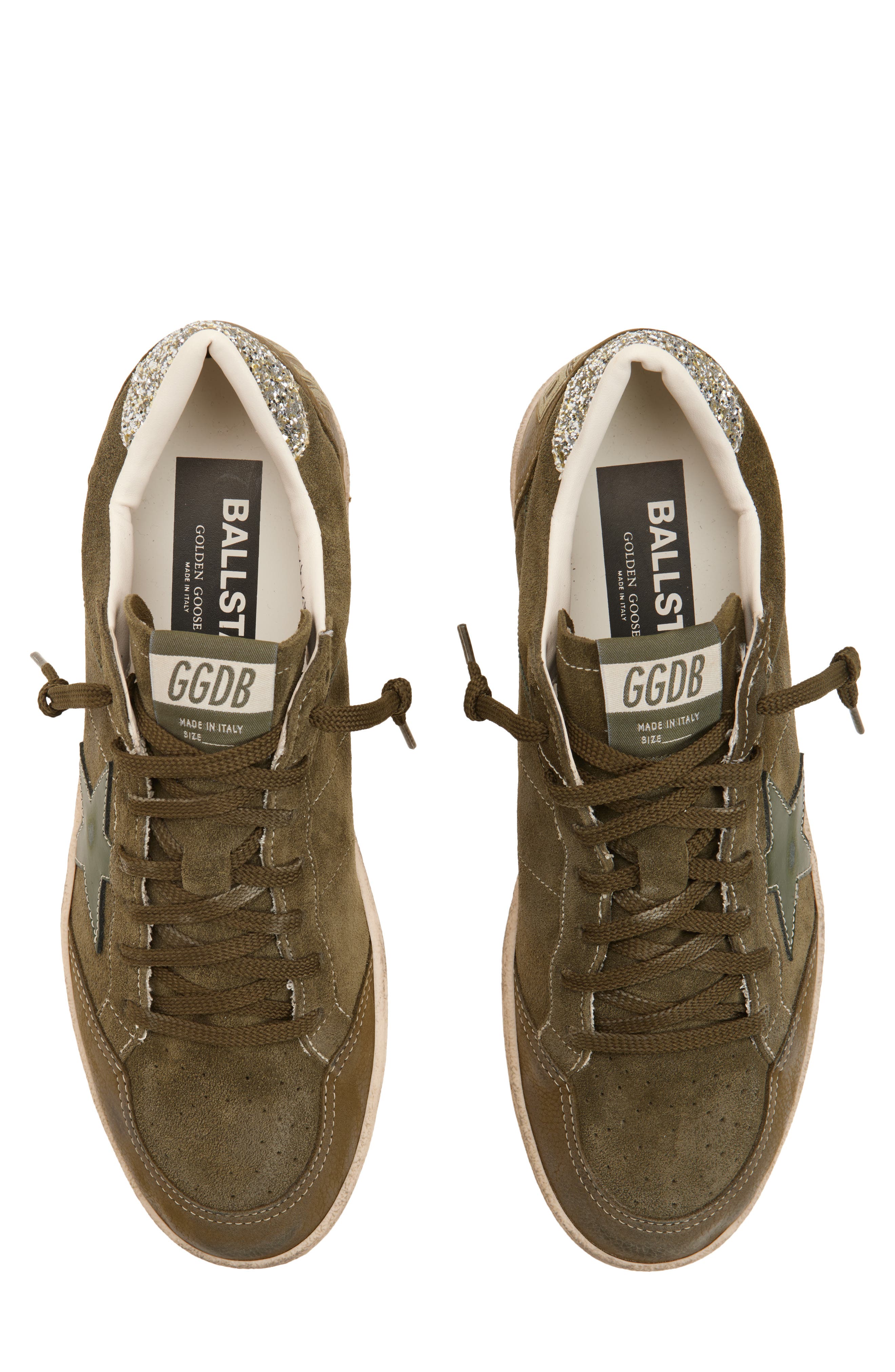 Golden Goose Ball Star Low Top Sneaker, Alternate, color, Olive Green/ Gold