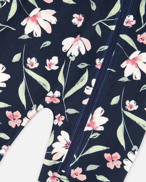 Deux Par Deux One-piece Thermal Underwear Flower In Multi