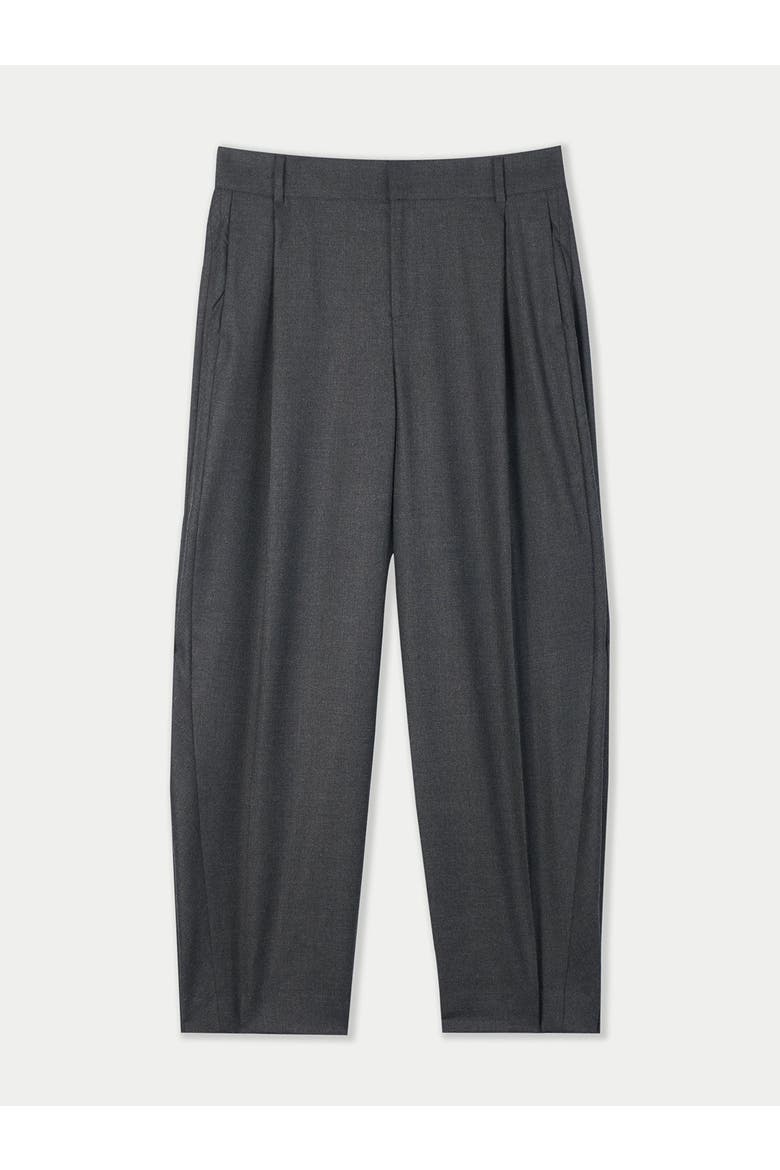 Barrel-Leg Cashmere Pants, Main, color, charcoal