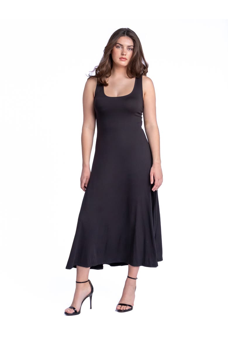 Slim Fit A-Line Sleeveless Maxi Dress, Alternate, color, Black