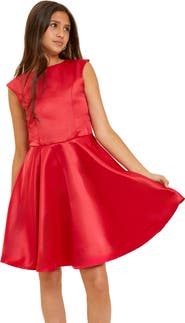 Un Deux Trois Cap Sleeve Boat Neck Dress In Longer Length