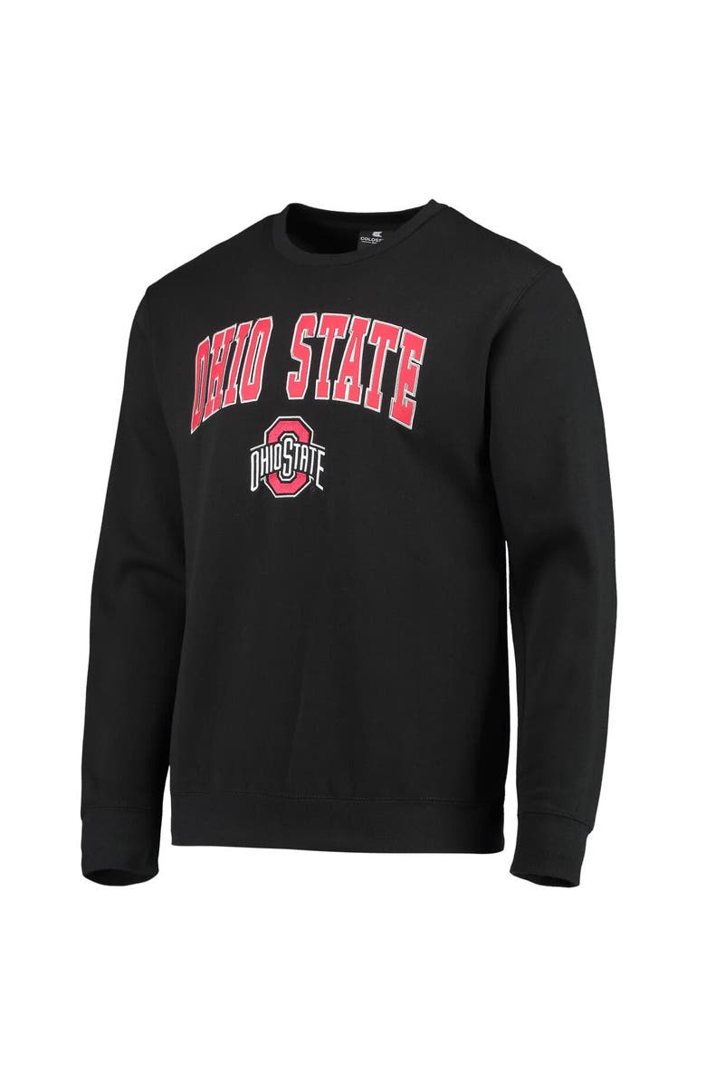COLOSSEUM Men's Colosseum Black Ohio State Buckeyes Team Arch & Logo Tackle Twill Pullover Sweatshirt, Alternate, color, Black