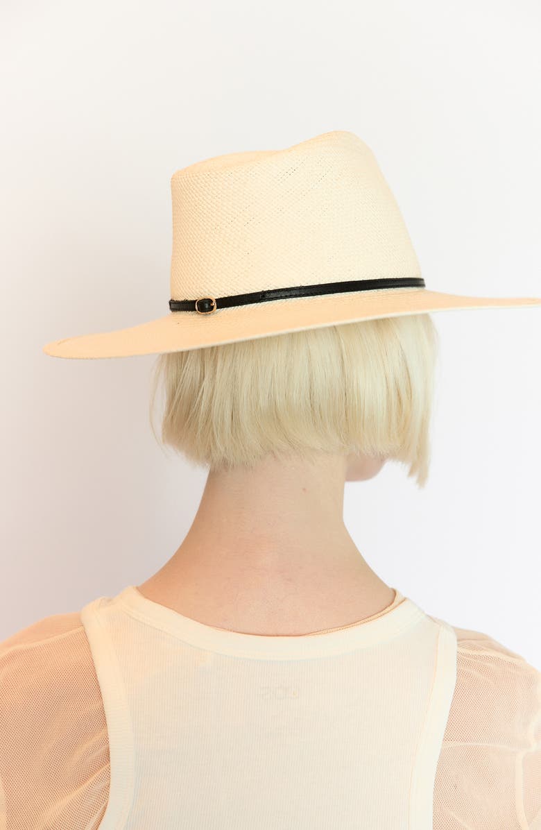 Janessa Leoné Otto Panama Straw Fedora, Alternate, color, Bleach
