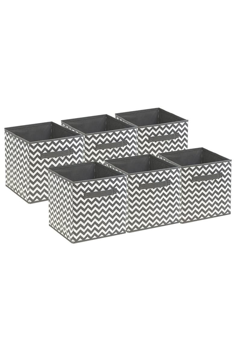 Foldable Storage Cube - Set of 6, Alternate, color, GREY PATTERN