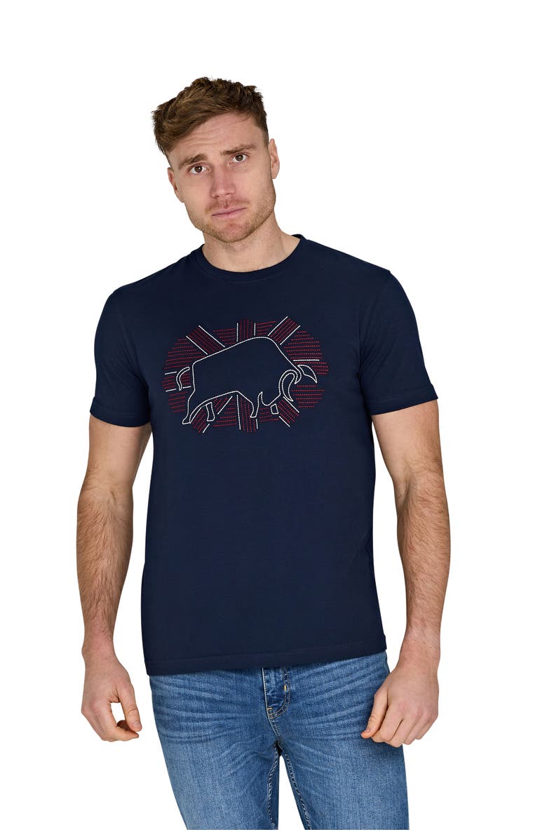 Raging Bull Outburst Union Jack Bull T-Shirt, Main, color, Navy