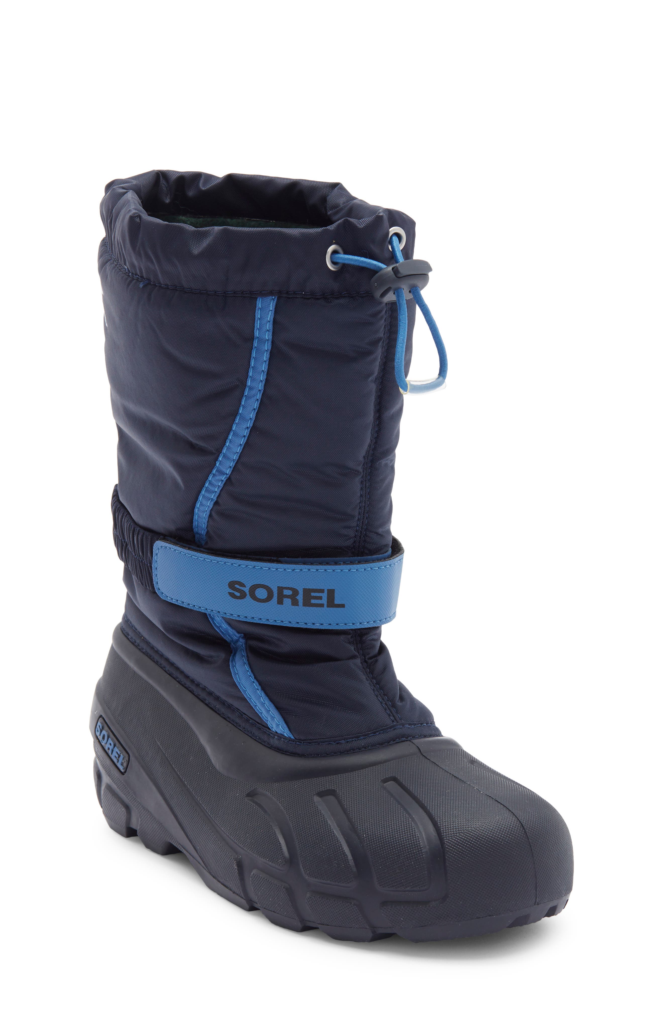 Kids' Flurry Weather Resistant Snow Boot, Main, color, BLACK/ BRIGHT BLUE