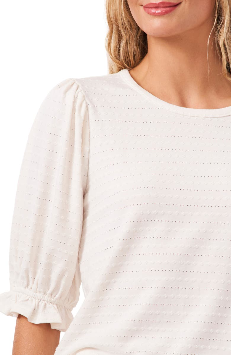 CeCe Texture Ruffle Sleeve Top, Alternate, color, 