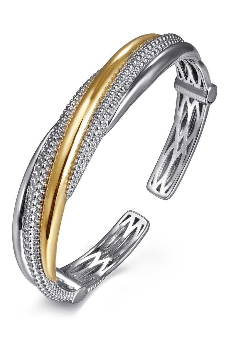 Bujukan 14k Gold & Sterling Silver Bangle, Alternate, color, STERLING / 14K YELLOW GOLD
