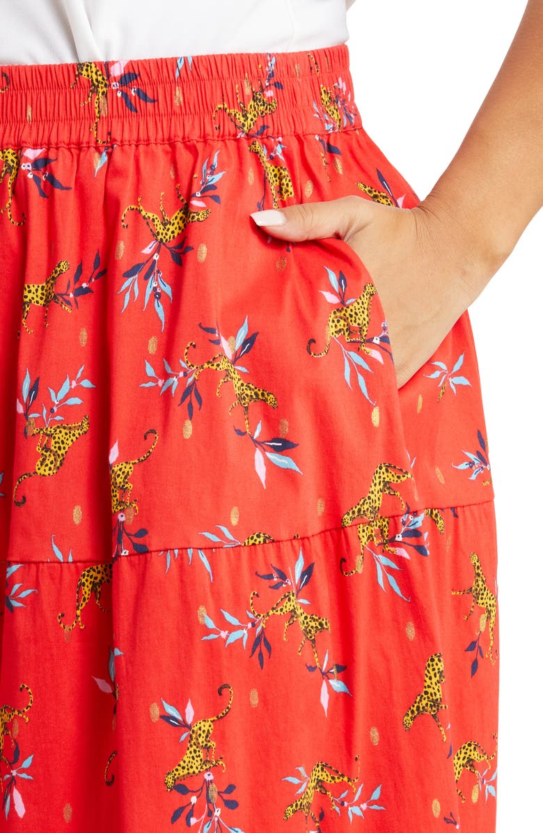 Leota Evalyn Floral Organic Cotton Maxi Skirt, Alternate, color,