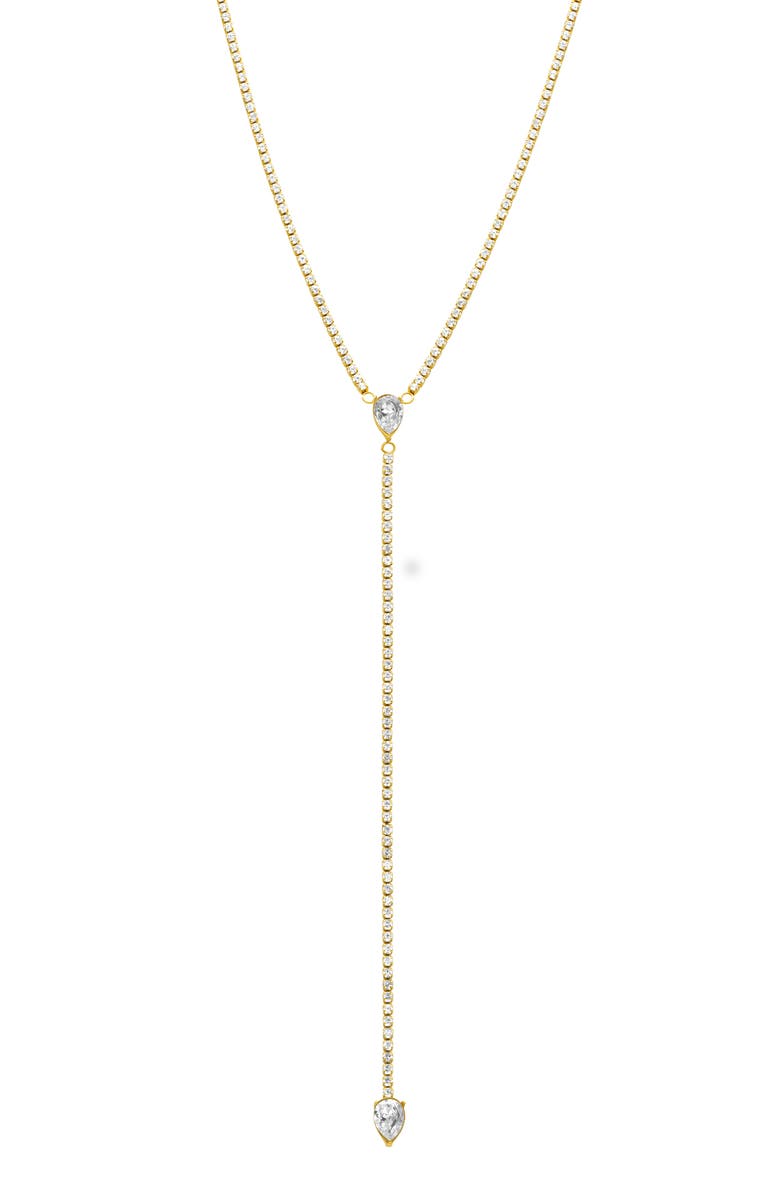 Adornia Cubic Zirconia Y-Necklace, Main, color, Gold