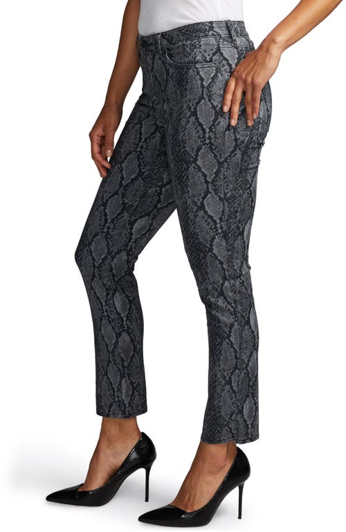 Nydj Curves 360 By  Snake Print Slim Straight Jeans In Diamondback