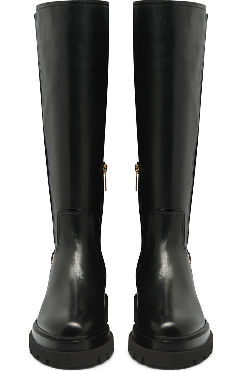 Santoni Women's leather boot, Alternate, color, Black