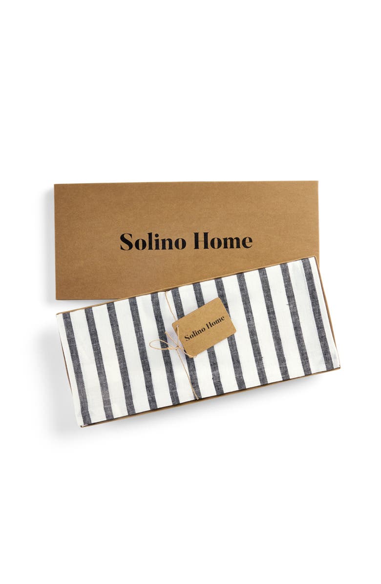 Solino Home Linen Table Runner for Dining Table, Holiday and Everyday Table Decor - Madison Stripe, Alternate, color, 