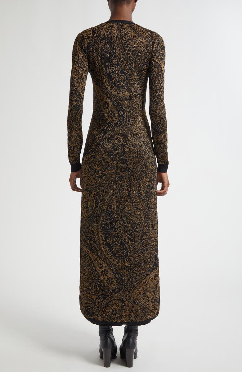Etro Metallic Paisley Longline Cardigan, Alternate, color, Brown Multicolor