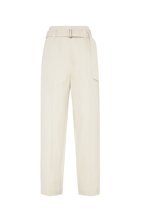 Shop Brunello Cucinelli Corset Cigarette Trousers In Beige