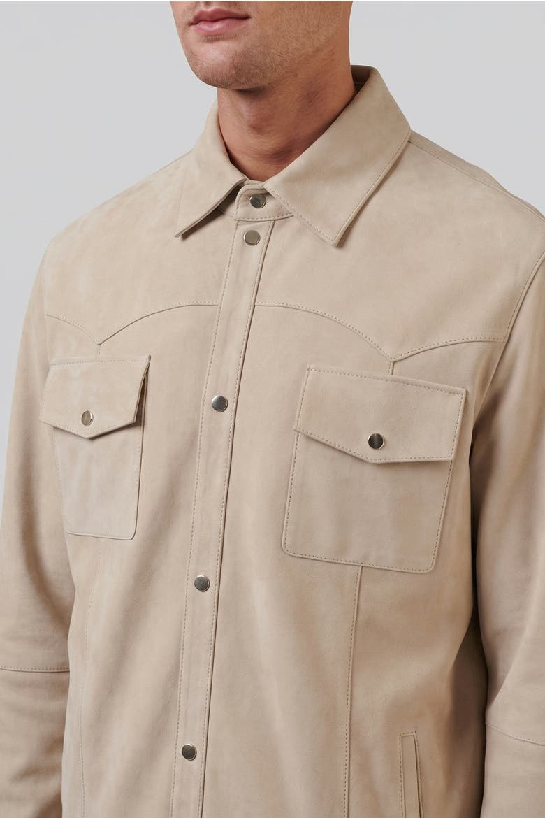Jett Suede Shirt Jacket, Alternate, color, Beige