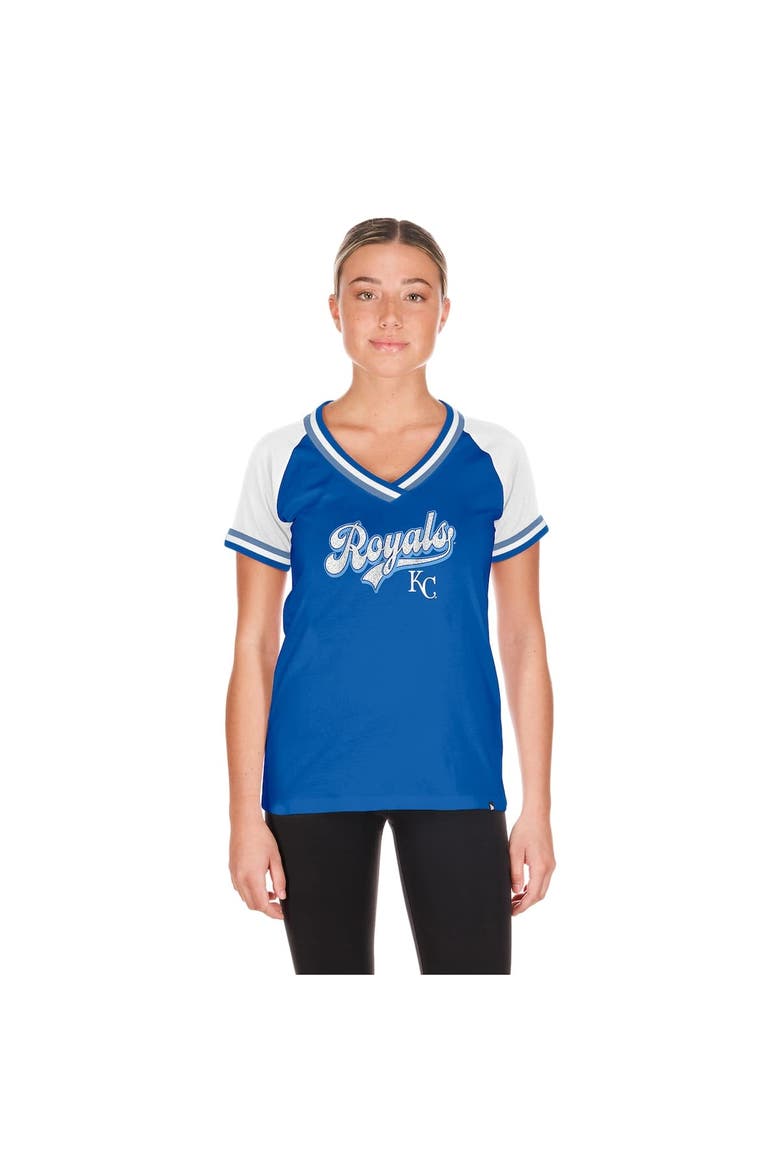 Women's New Era Royal Kansas City Royals Gameday Raglan V-Neck T-Shirt, Alternate, color, Royal