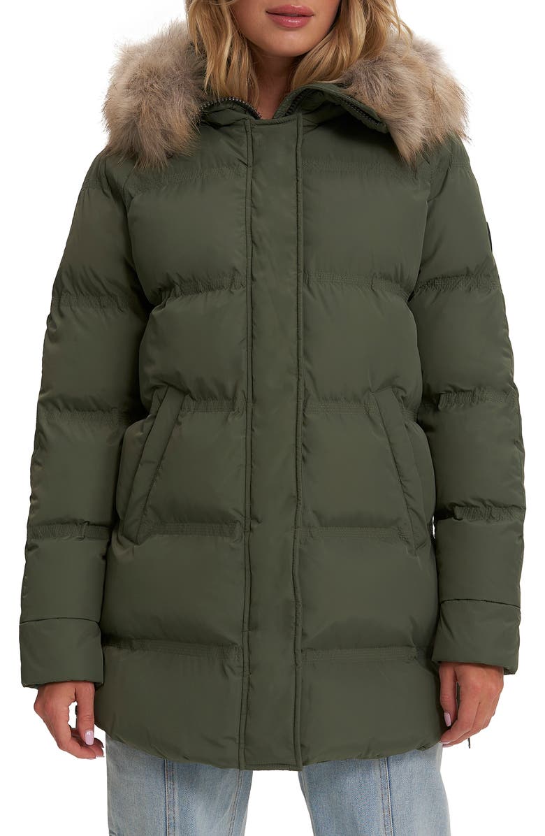 Noize Ophelia Faux Fur Trim Puffer Parka, Main, color, 
