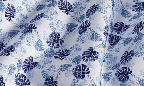 David Donahue Tropical Print Short Sleeve Shirt In Blue