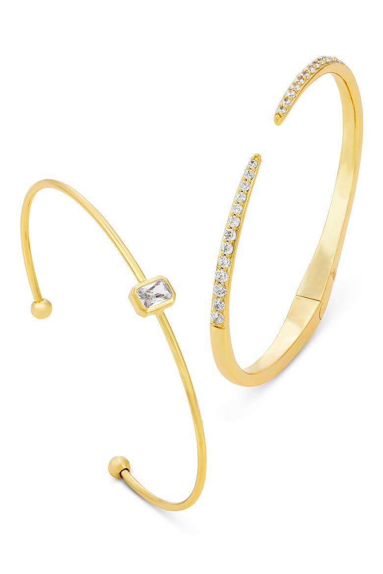 Duo Cuff Bracelet Set, Main, color, YELLOW