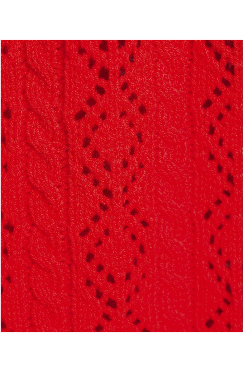 Lands' End Lace Pointelle Puff Sleeve Cardigan Sweater, Alternate, color,