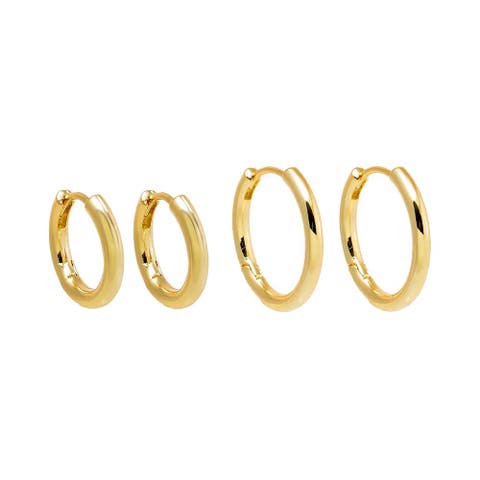 Solid Thin Rounded Hoop Combo Set Earring
