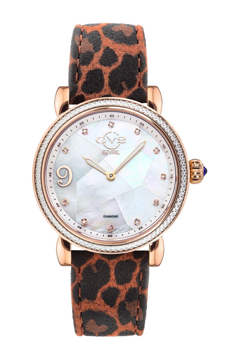 Women's GV2 Ravenna Diamond Swiss Watch, 37mm - 0.053 ctw, Main, color, COPPER
