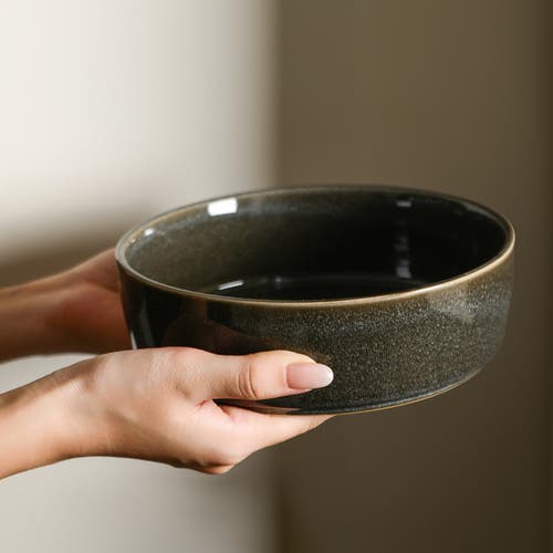 Stone Lain Eden Stoneware 4-piece Pasta Bowl Set In Gray