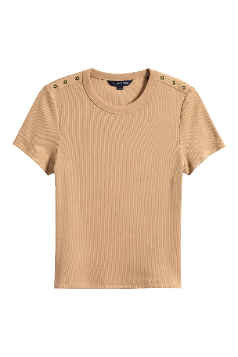 Draya Button Detail Rib Top, Alternate, color, KHAKI