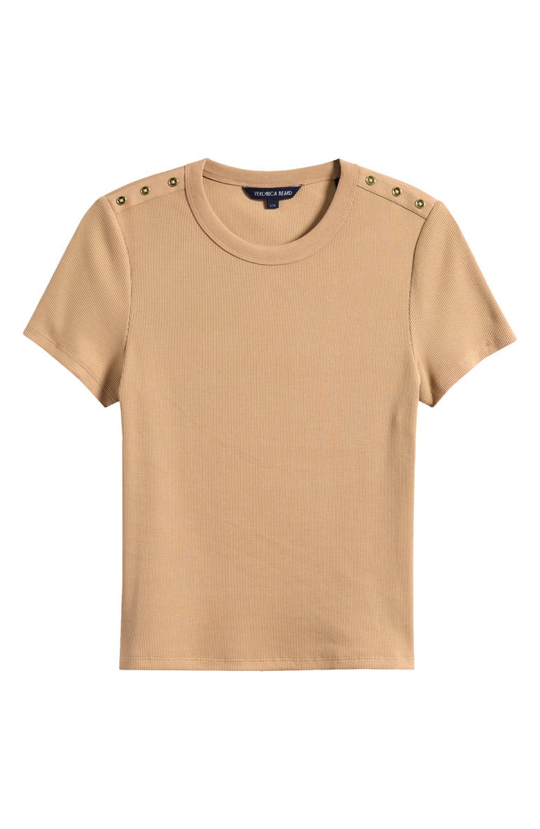 Veronica Beard Draya Button Detail Rib Top, Alternate, color, 