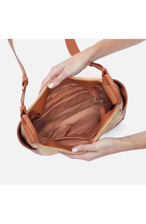 Hobo Sheila Straw & Leather Crossbody Bag In Natural Straw
