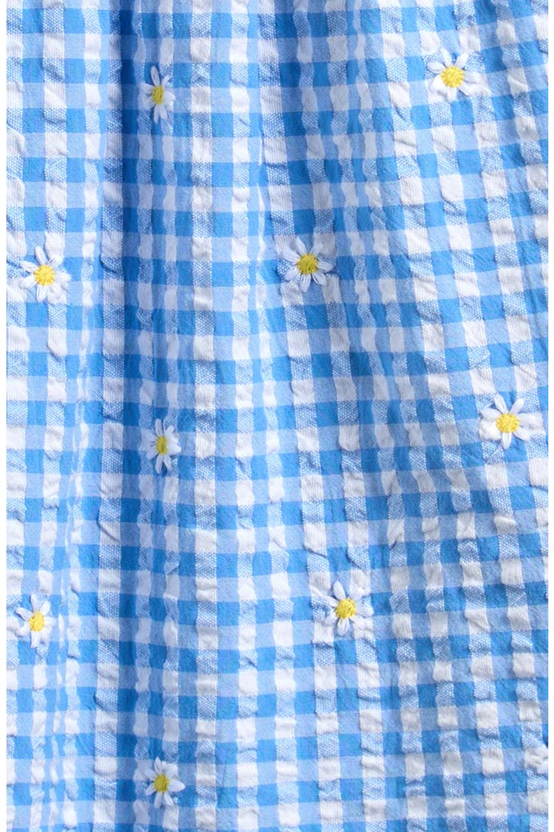 Kids' Gingham Floral Frill Dress, Alternate, color, BLUE