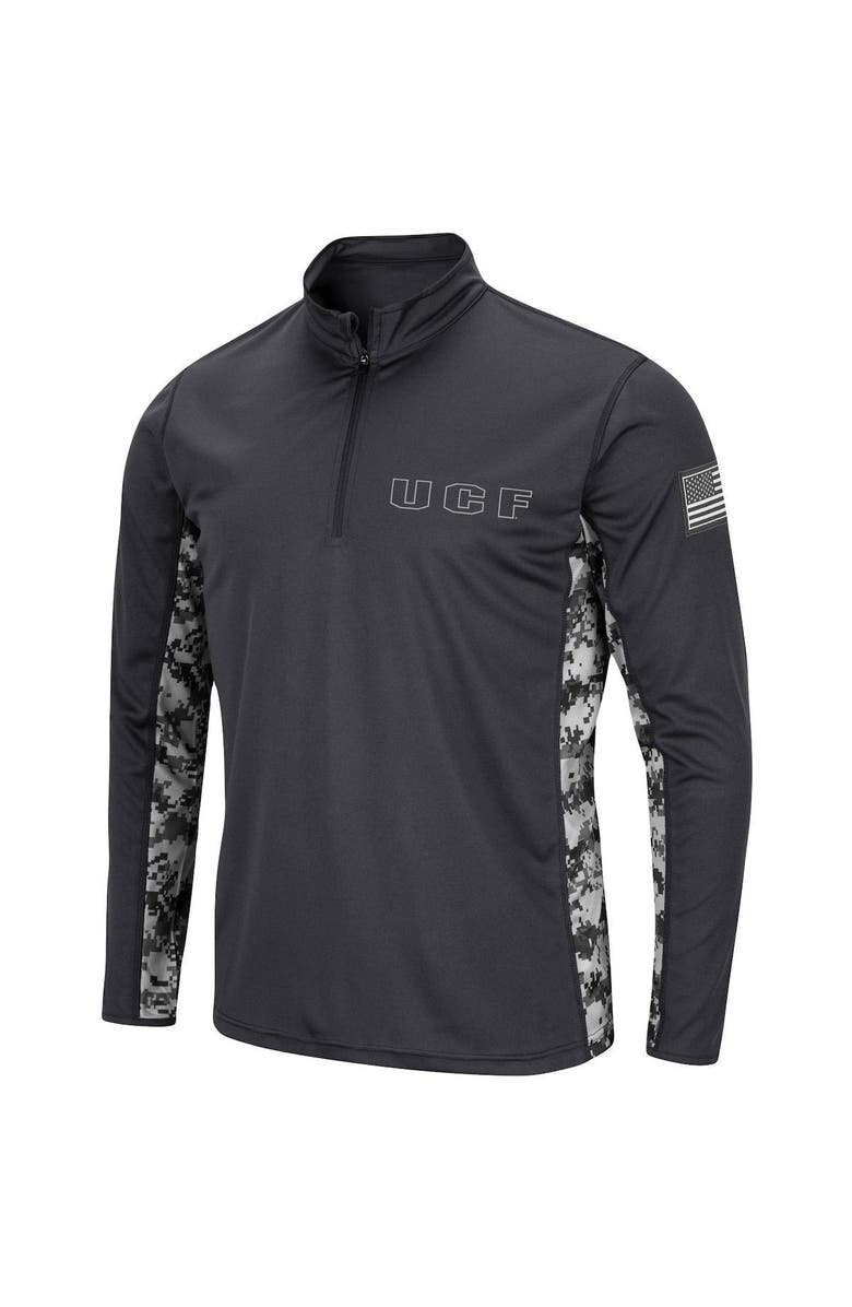 COLOSSEUM Men's Colosseum Charcoal UCF Knights OHT Military Appreciation Digi Camo Quarter-Zip Jacket, Alternate, color, 
