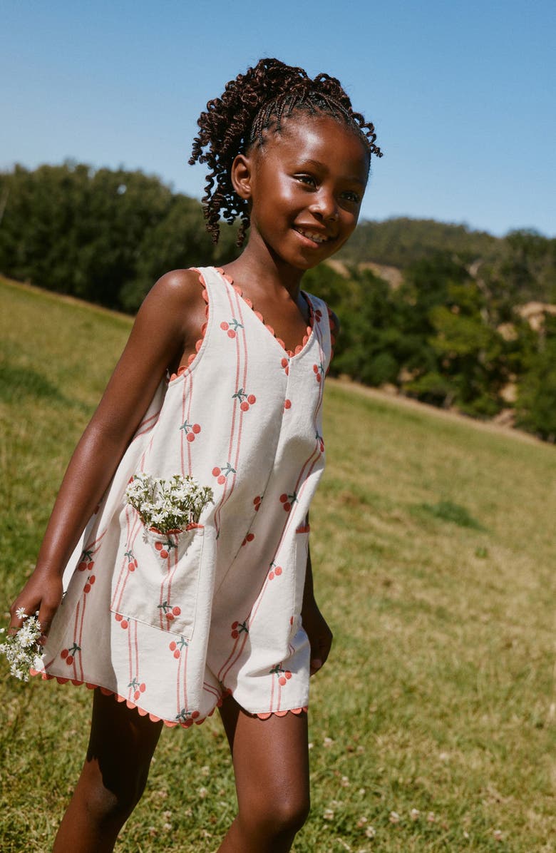 NEXT Kids' Cherry Jacquard Romper, Alternate, color, Neutral