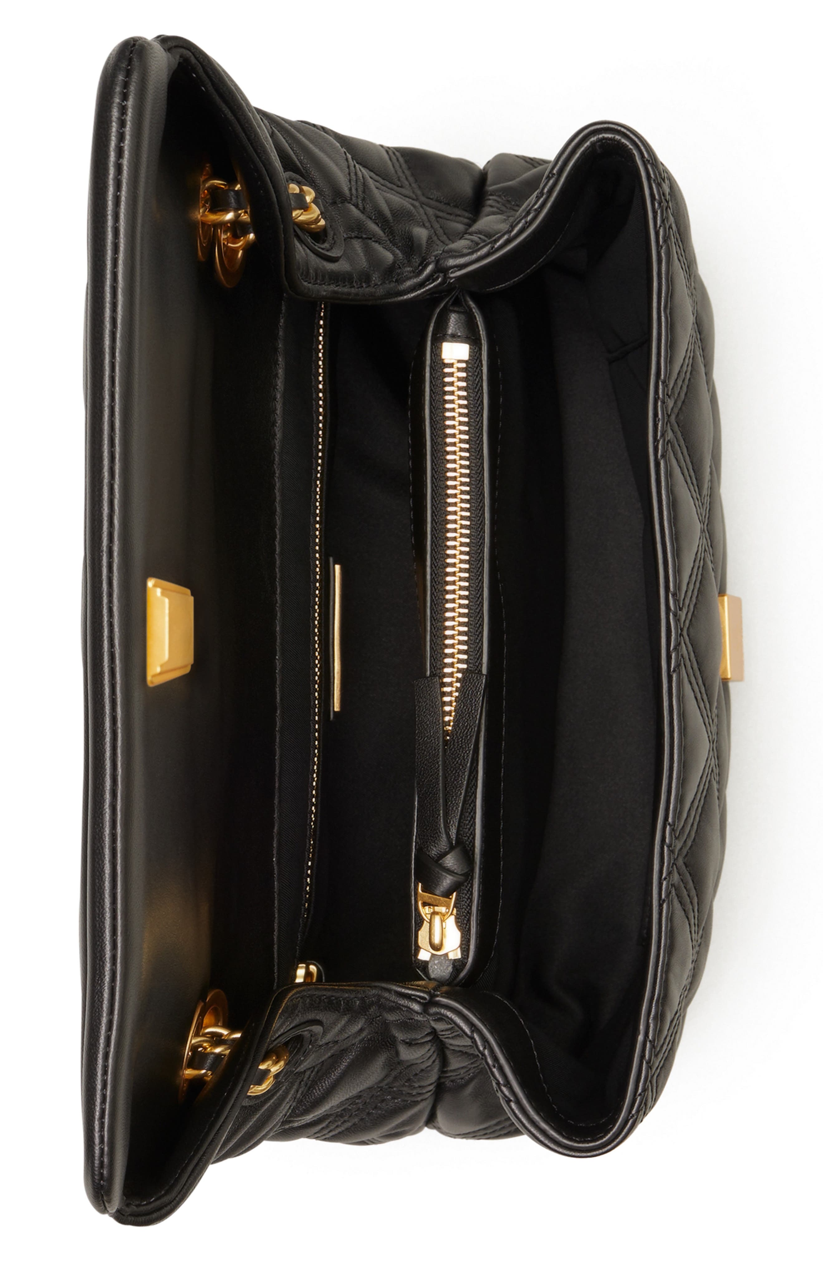 Tory Burch Fleming Soft Quilted Lambskin Leather Shoulder Bag, Alternate, color, 