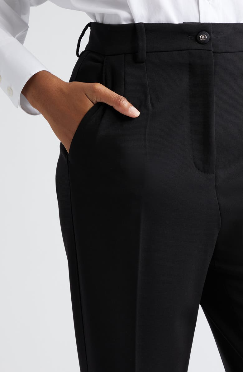 Dolce&Gabbana Knit Flare Leg Trousers, Alternate, color, N0000nero