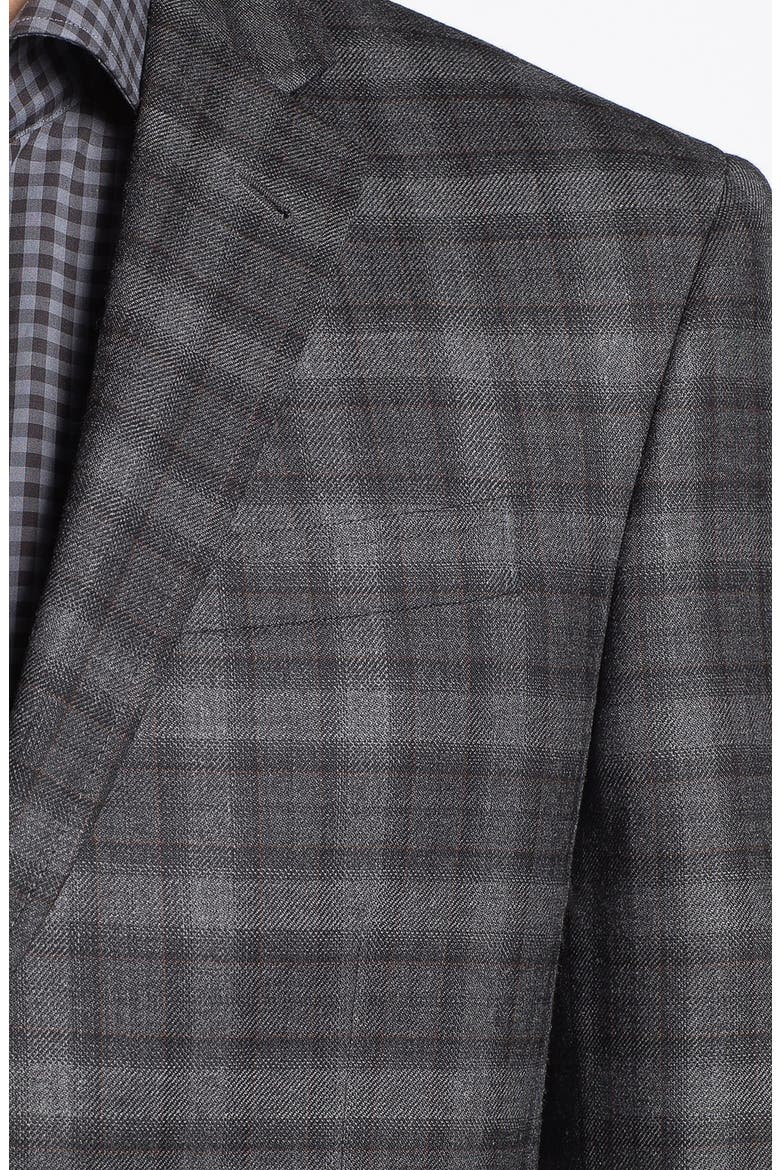 'Jones' Trim Fit Plaid Sportcoat, Alternate, color, GREY PLAID