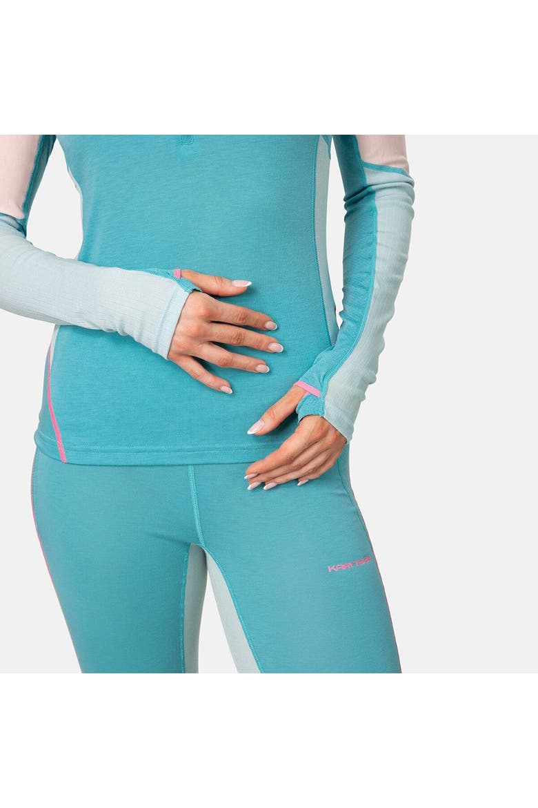 Alma 1/2-Zip Long-Sleeve Baselayer Shirt - Women's, Alternate, color, Blue Lagoon