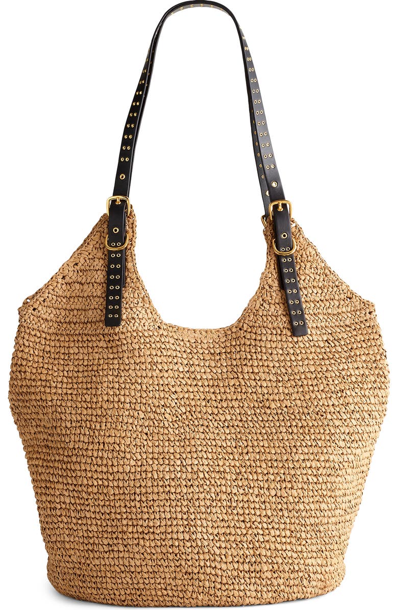 Madewell The Straw Slouch Tote, Main, color, Natural Multi