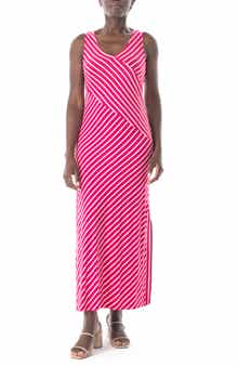 V-Neck Stripe Maxi Dress