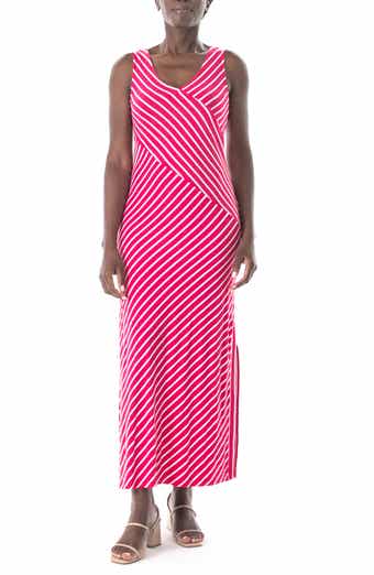 V-Neck Stripe Maxi Dress