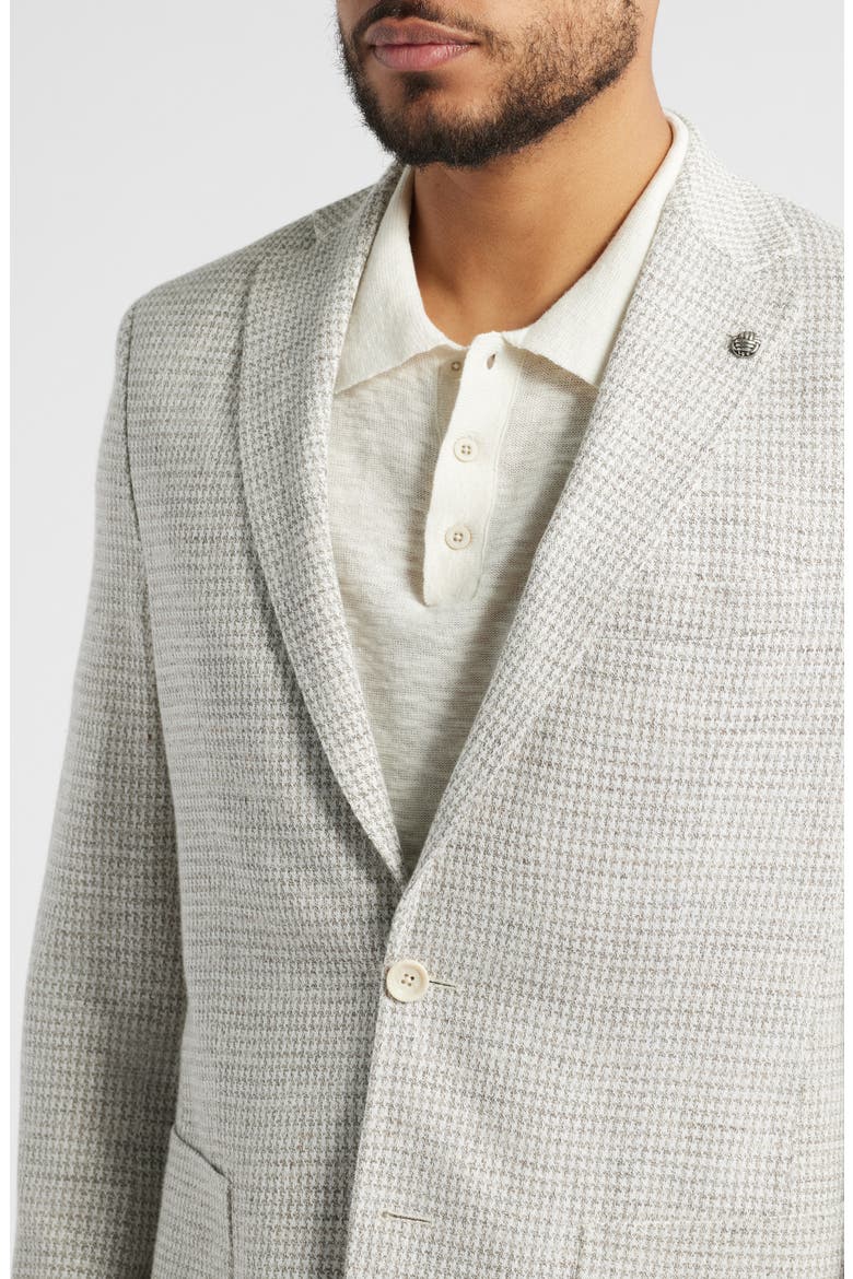 Hampton Houndstooth Knit Linen Blend Sport Coat, Alternate, color, TAN