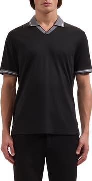 Bugatchi Pima Cotton Johnny Collar Polo