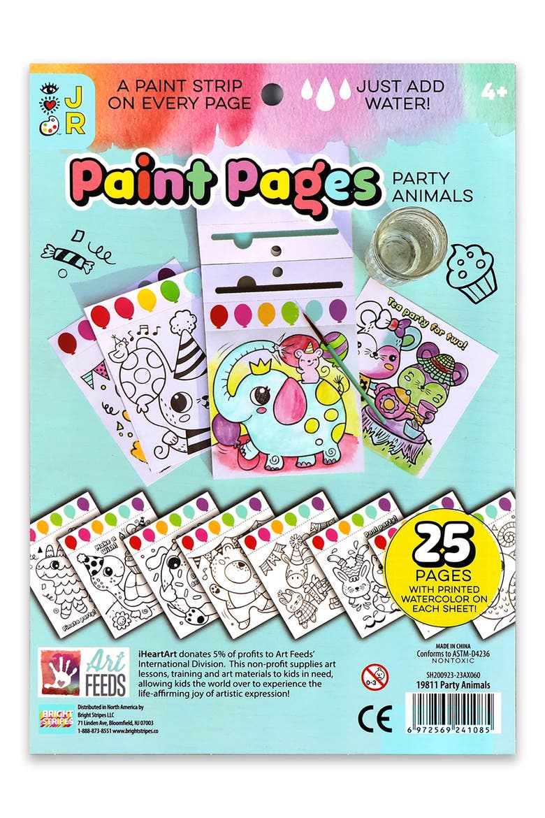 Paint Pages Party Animals Watercolor Book, Alternate, color, MULTI
